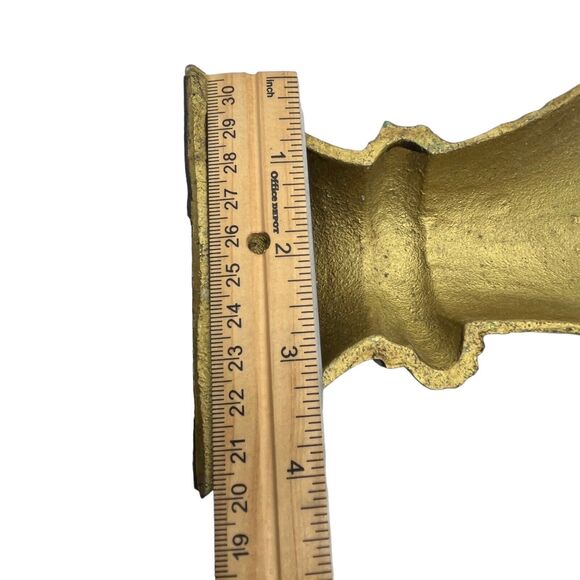 Cast Iron Sheaf of Wheat Door Stop or Door Porter Goldtone Aqua VTG '92 Antiqued - Picture 9 of 16